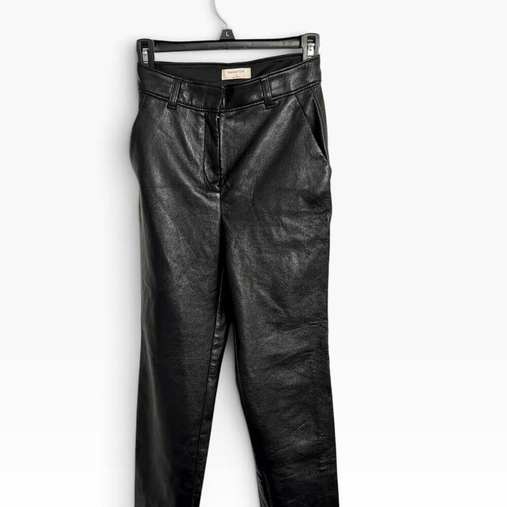 Babaton black faux leather pants